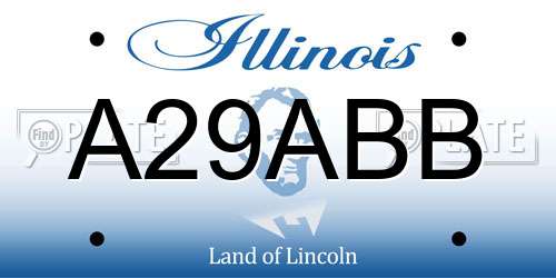 A29ABB Illinois License Plate