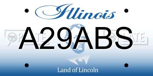 A29ABS Illinois License Plate