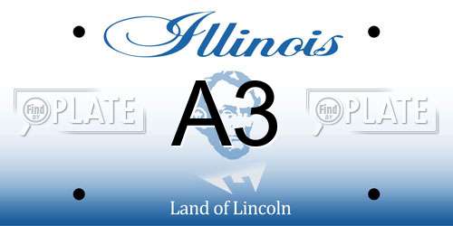A3 Illinois License Plate