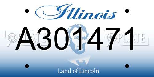 A301471 Illinois License Plate