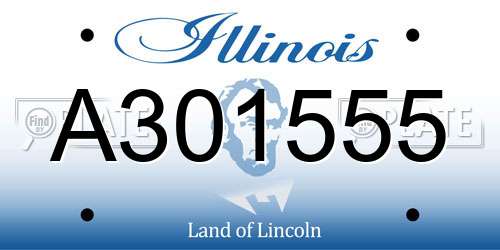 A301555 Illinois License Plate