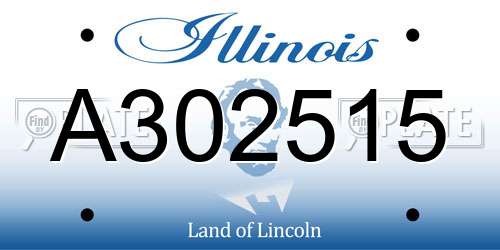 A302515 Illinois License Plate