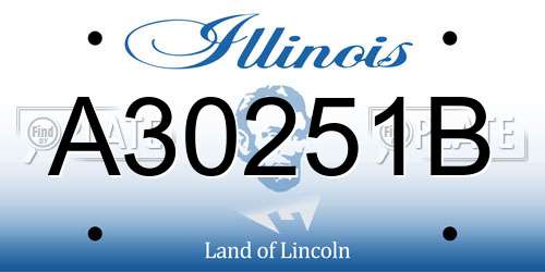 A30251B Illinois License Plate