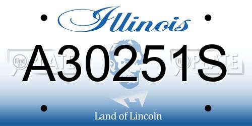 A30251S Illinois License Plate