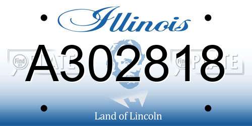 A302818 Illinois License Plate