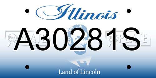 A30281S Illinois License Plate