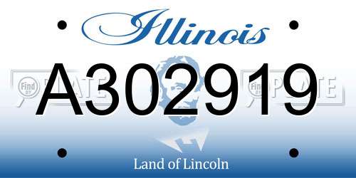 A302919 Illinois License Plate