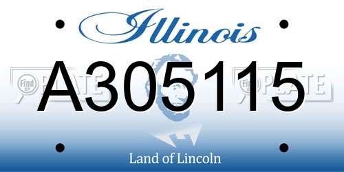 A305115 Illinois License Plate