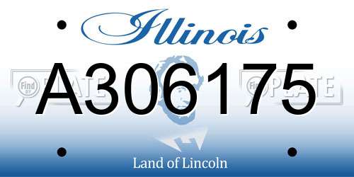 A306175 Illinois License Plate