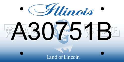 A30751B Illinois License Plate