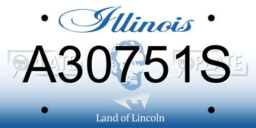 A30751S Illinois License Plate