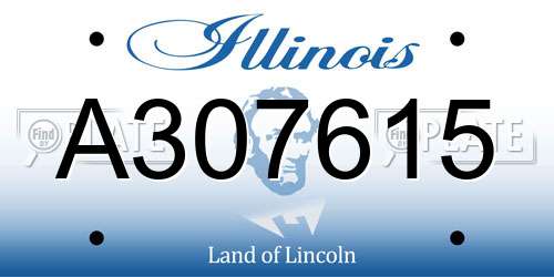 A307615 Illinois License Plate
