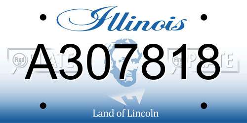 A307818 Illinois License Plate