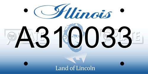A310033 Illinois License Plate