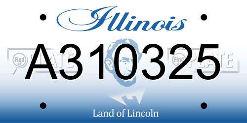A310325 Illinois License Plate