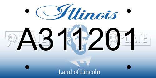 A311201 Illinois License Plate