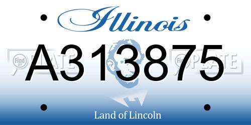 A313875 Illinois License Plate