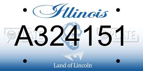 A324151 Illinois License Plate