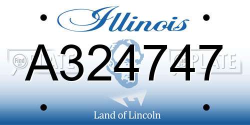 A324747 Illinois License Plate