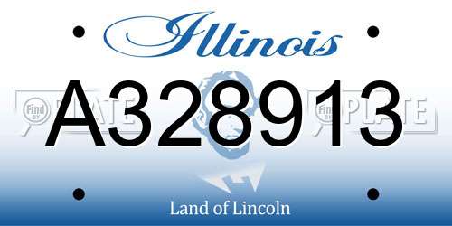 A328913 Illinois License Plate