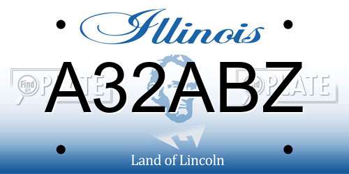 A32ABZ Illinois License Plate
