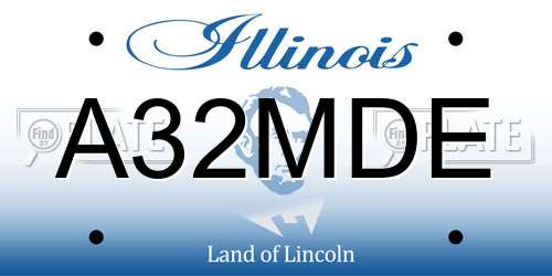 A32MDE Illinois License Plate