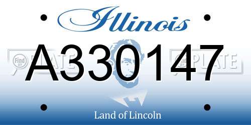 A330147 Illinois License Plate