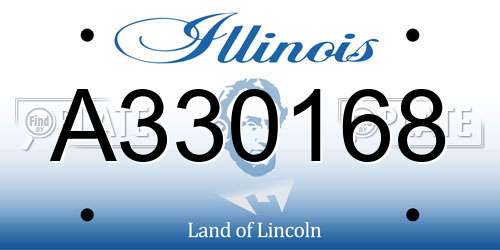 A330168 Illinois License Plate