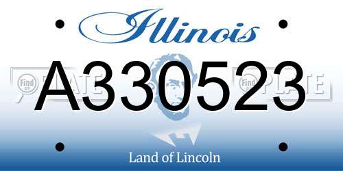 A330523 Illinois License Plate