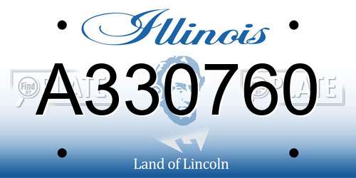 A330760 Illinois License Plate