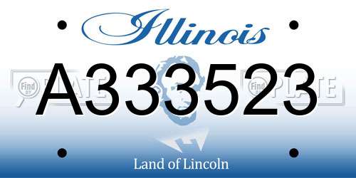 A333523 Illinois License Plate