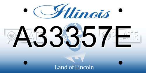 A33357E Illinois License Plate