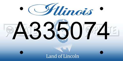 A335074 Illinois License Plate