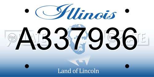 A337936 Illinois License Plate