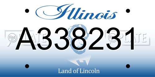 A338231 Illinois License Plate