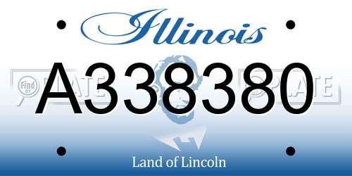 A338380 Illinois License Plate