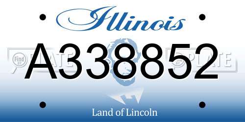 A338852 Illinois License Plate