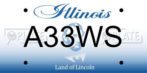 A33WS Illinois License Plate