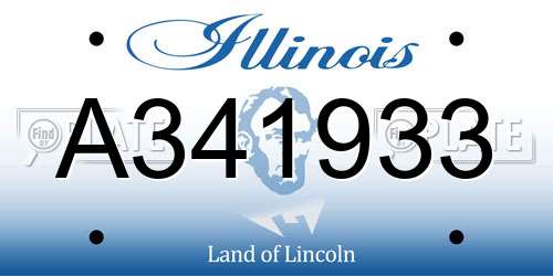 A341933 Illinois License Plate