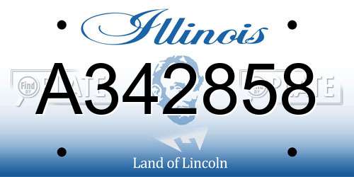 A342858 Illinois License Plate