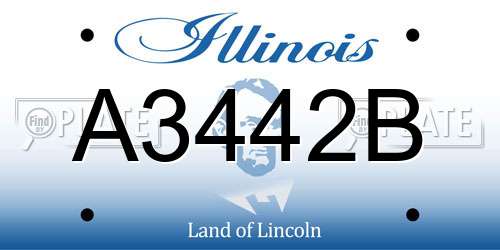 A3442B Illinois License Plate