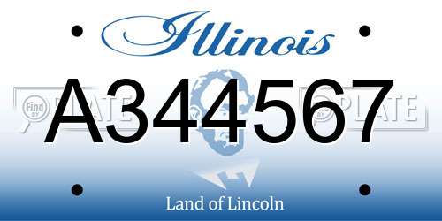 A344567 Illinois License Plate