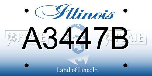 A3447B Illinois License Plate