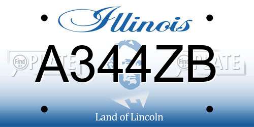A344ZB Illinois License Plate