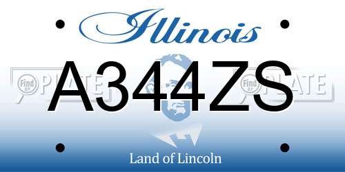 A344ZS Illinois License Plate