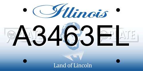 A3463EL Illinois License Plate