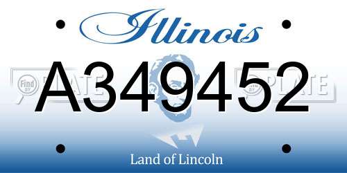 A349452 Illinois License Plate