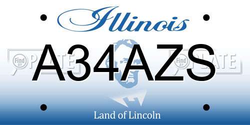 A34AZS Illinois License Plate