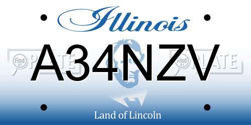 A34NZV Illinois License Plate