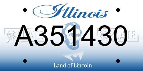 A351430 Illinois License Plate